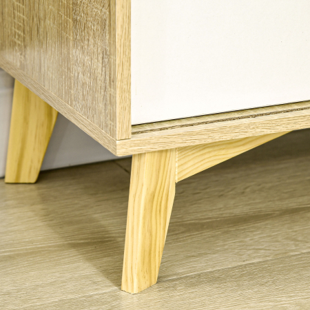  Dulap de depozitare modern , biblioteci cu usi glisante si rafturi deschise pentru sufragerie si camera de joaca, alb, natural [8]