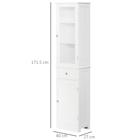 Dulap de depozitare multifunctional  cu usi si rafturi - Alb, pentru baie, bucatarie, living sau birou [2]