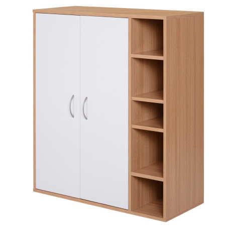 Living & hol -  Dulap de Perete 2 Usi - Lemn cu Rafturi Reglabile 80×32×90,5 cm