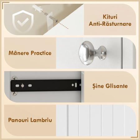 , Dulap de Podea pentru Baie, Economisitor de Spatiu, MDF, 60 x 28,8 x 171 cm, Alb [7]