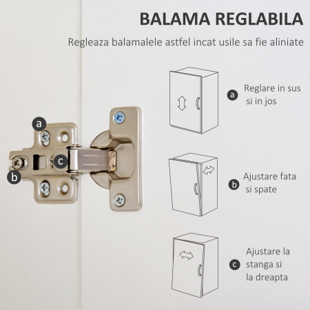  Dulap Elegant 2 Sertare & Raft pentru Haine - Alb [6]