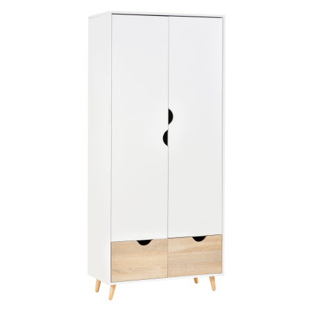 Dormitor & birou -  Dulap Elegant 2 Sertare & Raft pentru Haine - Alb