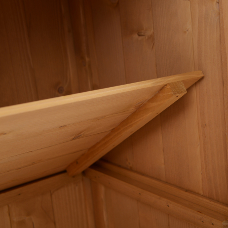  Dulap Exterior Lemn 74×43×88 cm - 2 Rafturi pentru Scule Gradina [8]