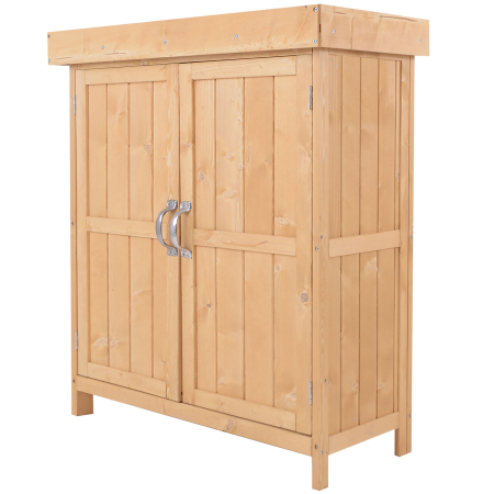Prelate, pavilioane, umbrele terasa -  Dulap Exterior Lemn 74×43×88 cm - 2 Rafturi pentru Scule Gradina