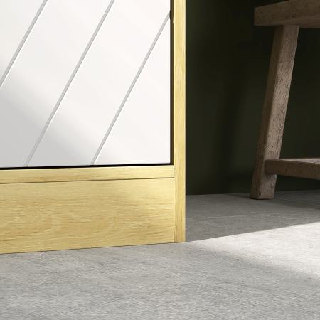  Dulap inalt de Baie Spatios, Mobilier de Baie cu 2 Dulapuri si Rafturi Reglabile, 30x24x170 cm, Lemn Natural [8]