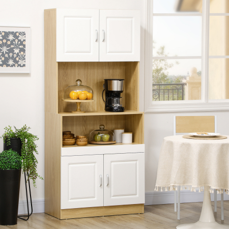  Dulap inalt din PAL cu 4 Usi, Dulapuri si Raft Deschis, 80x40x180 cm [6]