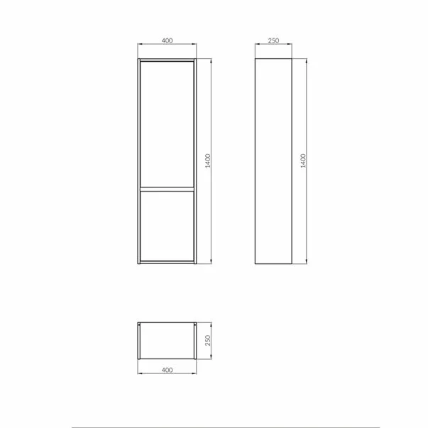 Dulap inalt suspendat Cersanit Crea mdf gri 140x40 cm [1]