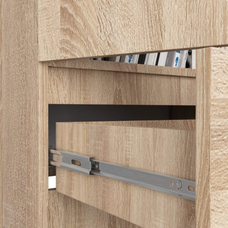 Dulap inchis cu 2 usi si sertar, 4 rafturi, PAL laminat 16 mm, 60x35x180 cm, stejar sonoma [4]