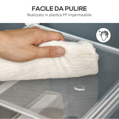  Dulap interior modular pentru pantofi, 6 cuburi din plastic PP, 94,5x32x162cm, transparent [5]