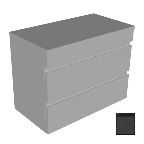 Dulap mediu suspendat KolpaSan Naomi slim gri antracit 2 sertare 60 cm [1]