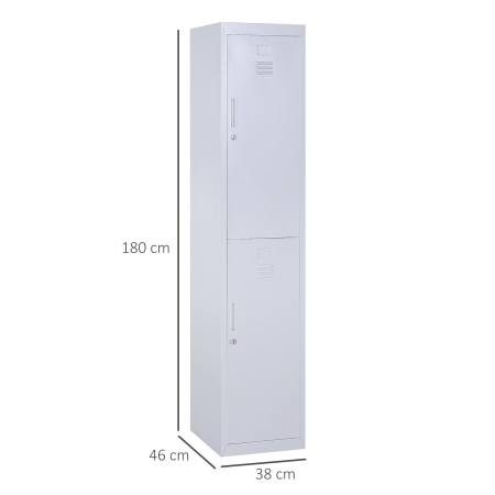  Dulap Metalic Haine - 4 Rafturi, 2 Usi, Gri 38×46×180 cm [2]