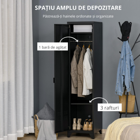  Dulap Metalic - Stil Industrial cu 1 Usa, Design Vintage [3]