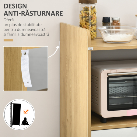  Dulap Microunde - Cu Sertar & Raft, Spatiu Organizare Bucatarie [6]