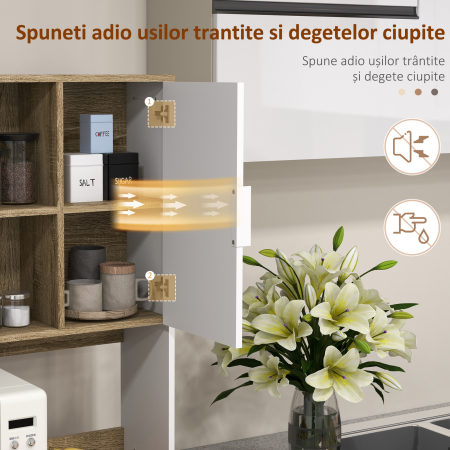  Dulap Modern 180 cm - Cu Usi, Sertare si Rafturi de Depozitare [4]