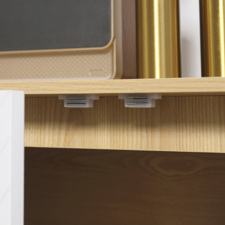  Dulap Modern Depozitare - Rafturi Reglabile, Alb & Lemn Natural [7]