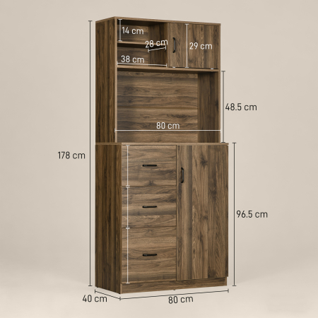  Dulap Modern - Lemn cu 3 Sertare & Dulapioare [2]