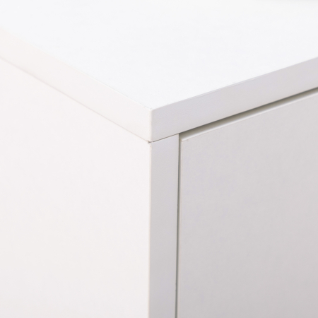  Dulap modern pentru pantofi, 12 perechi de pantofi cu 2 usi si sertar, din PAL, MDF si metal, 75x26x110 cm, alb [7]