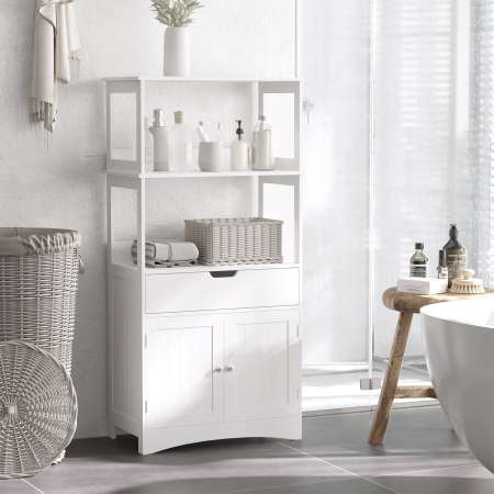  Dulap multifunctional cu rafturi, MDF, 60x33x122.5 cm, Alb [1]