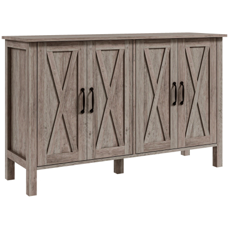 Bucatarie -  Dulap Multifunctional Stil Rustic cu 4 Rafturi Reglabile, din Lemn, 120x37x75 cm, Gri
