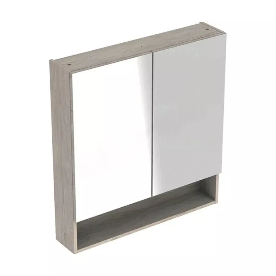 Mobilier pentru baie - Dulap oglinda Geberit Selnova Square, suspendat, 85 x 79 x 18 cm, mat, maro, 501.271.00.1