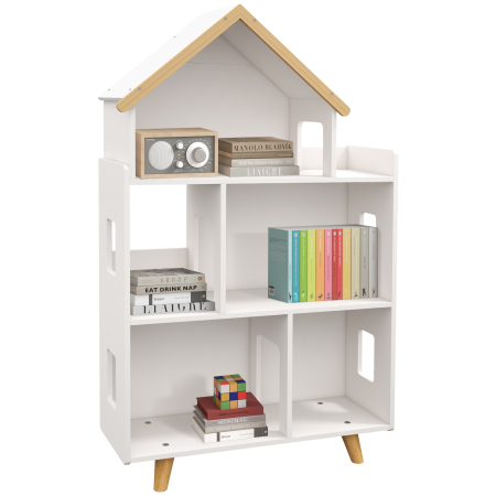 Dormitor & birou -  Dulap Organizator Jucarii Copii - 3 Nivele cu Raft Carti