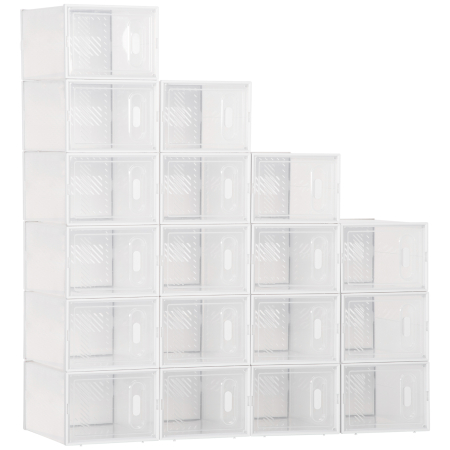 Living & hol -  Dulap Pantofi - 18 Cutii PP Transparente, Economisire Spatiu