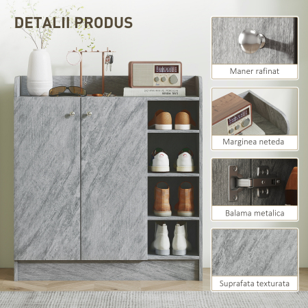  Dulap Pantofi 83×30×90 cm - Lemn, 12 Perechi, Culoare Cafenie [5]