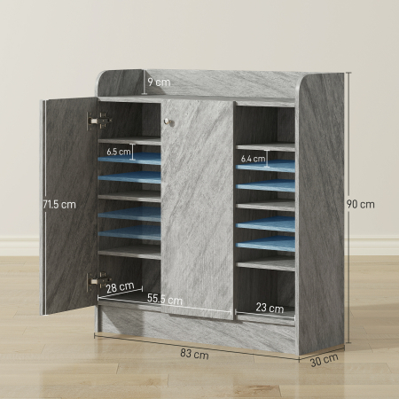  Dulap Pantofi 83×30×90 cm - Lemn, 12 Perechi, Culoare Cafenie [2]