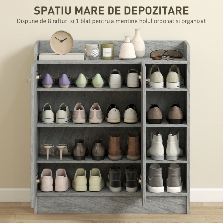  Dulap Pantofi 83×30×90 cm - Lemn, 12 Perechi, Culoare Cafenie [3]