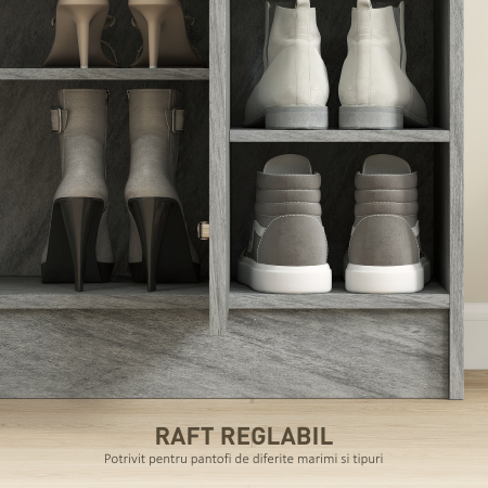  Dulap Pantofi 83×30×90 cm - Lemn, 12 Perechi, Culoare Cafenie [4]