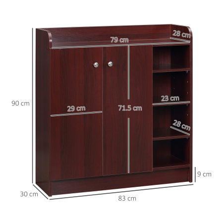  Dulap Pantofi 83×30×90 cm - Lemn, 12 Perechi, Culoare Cafenie [2]
