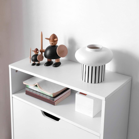 Dulap pantofi cu 3 usi rabatabile, pentru 8-12 perechi, 60x24x102 cm, alb [7]