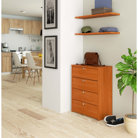 Dulap pantofi cu 4 usi rabatabile, PAL laminat, 60x33x80 cm, maro arin [2]