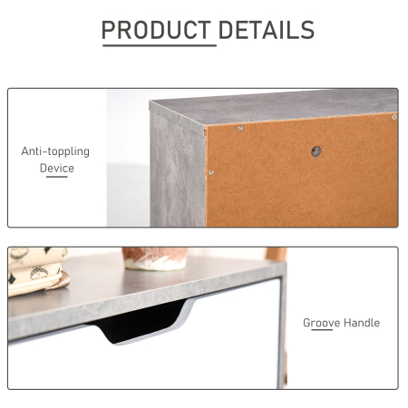  Dulap Pantofi Gri & Alb - 2 Usi, 8 Perechi, Economie Spatiu [6]