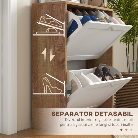  Dulap Pantofi ingust - 2 Sertare Rabatabile, Compact [5]