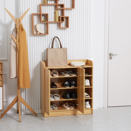  Dulap Pantofi Lemn - 12 Perechi, 4 Rafturi Deschise [6]