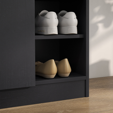  Dulap Pantofi Negru - 2 Usi Basculante, 83×30×90 cm [8]