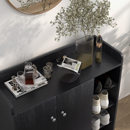  Dulap Pantofi Negru - 2 Usi Basculante, 83×30×90 cm [7]