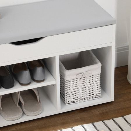 Dulap Pantofi Space Saver - Cu Banca & Compartimente Deschise [8]