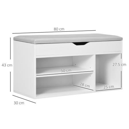  Dulap Pantofi Space Saver - Cu Banca & Compartimente Deschise [2]
