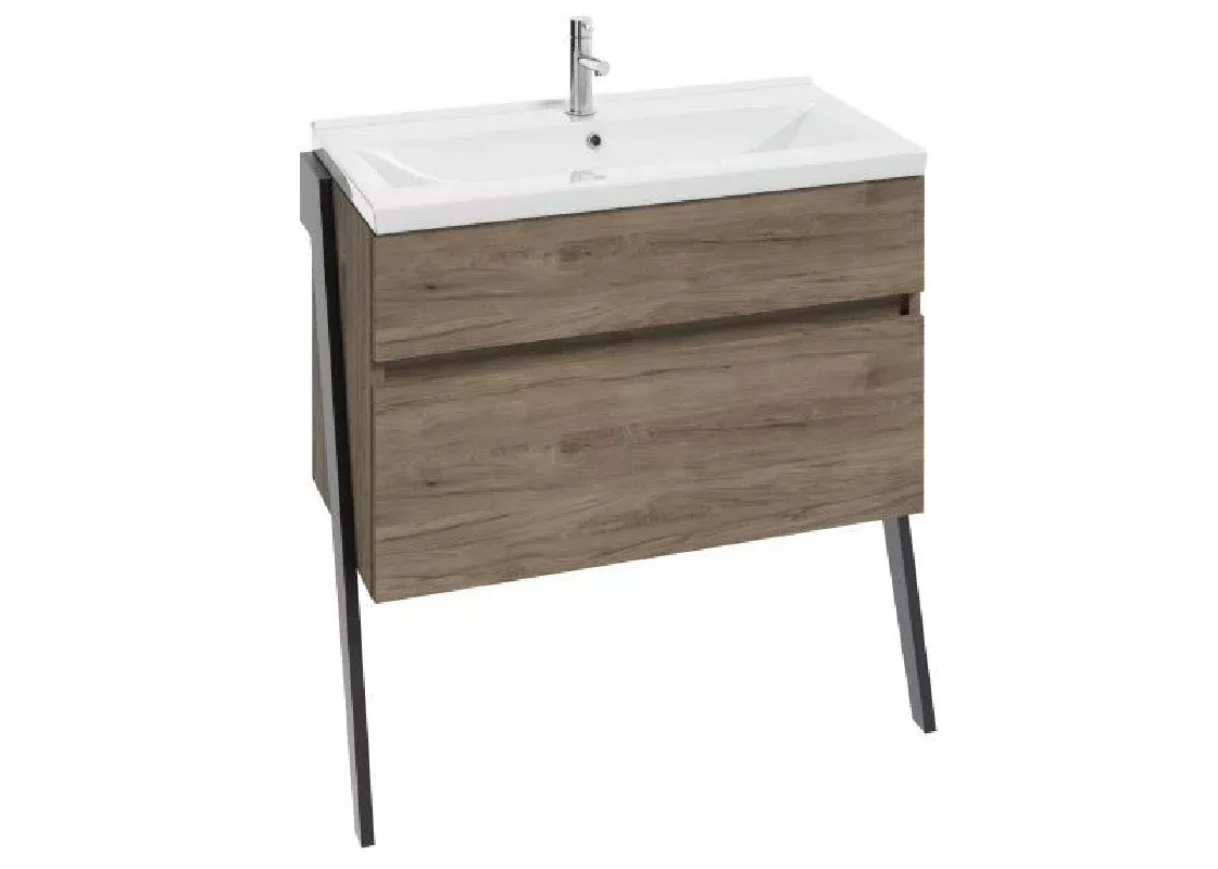 Baza lavoar - Dulap pentru lavoar Defra Arty, pe podea, 80 x 40 x 83 cm, setar, mat, maro, 215-D-08006