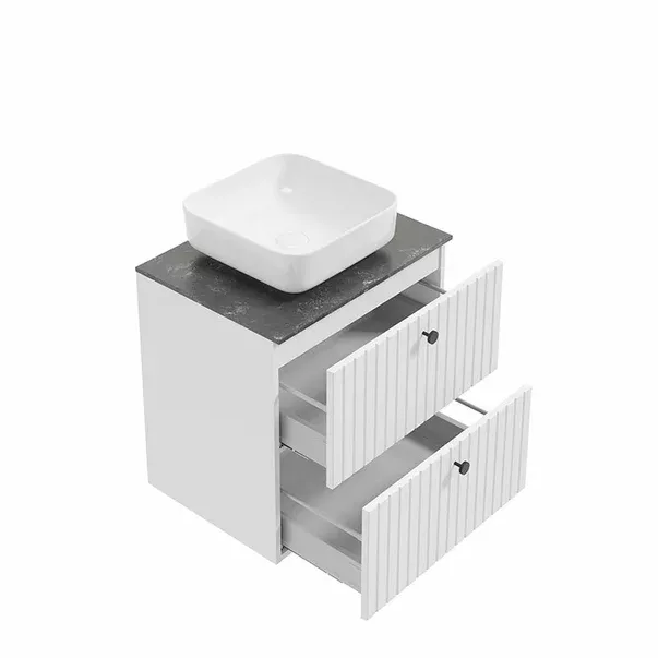 Dulap pentru lavoar Defra Fuego, suspendat, 60 x 45 x 60 cm, sertar, mat, alb, 001-D-06015 [1]