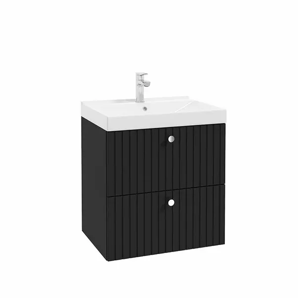 Baza lavoar - Dulap pentru lavoar Defra Fuego, suspendat, 60 x 45 x 60 cm, sertar, mat, negru, 001-D-06023