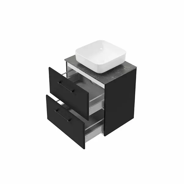 Dulap pentru lavoar Defra More, suspendat, 60 x 45 x 60 cm, setar, mat, negru, 291-D-06002 [1]