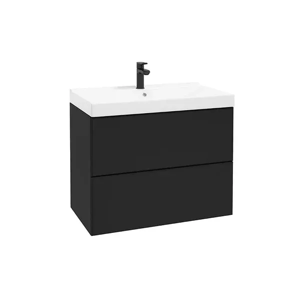 Baza lavoar - Dulap pentru lavoar Defra More, suspendat, 80 x 45 x 60 cm, setar, mat, negru, 291-D-08002