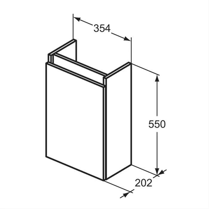 Dulap pentru lavoar Ideal Standard Eurovit, suspendat, 35 x 20 x 55 cm, usa, lucios, alb, R0271WG [4]