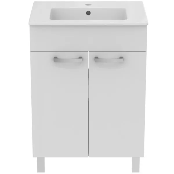 Dulap pentru lavoar Ideal Standard Tempo, pe podea, 60 x 45 x 85 cm, usa, lucios, alb, E3239WG [2]