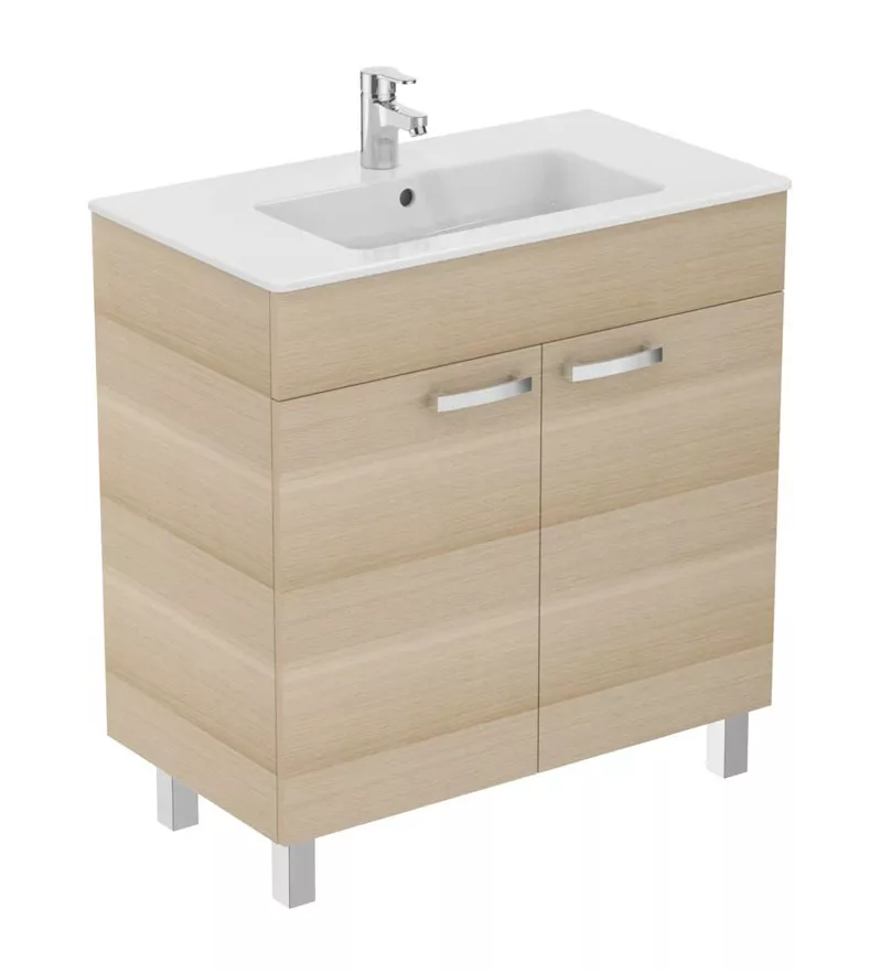 Baza lavoar - Dulap pentru lavoar Ideal Standard Tempo, pe podea, 80 x 44 x 84 cm, usa, mat, maro, E3241OS