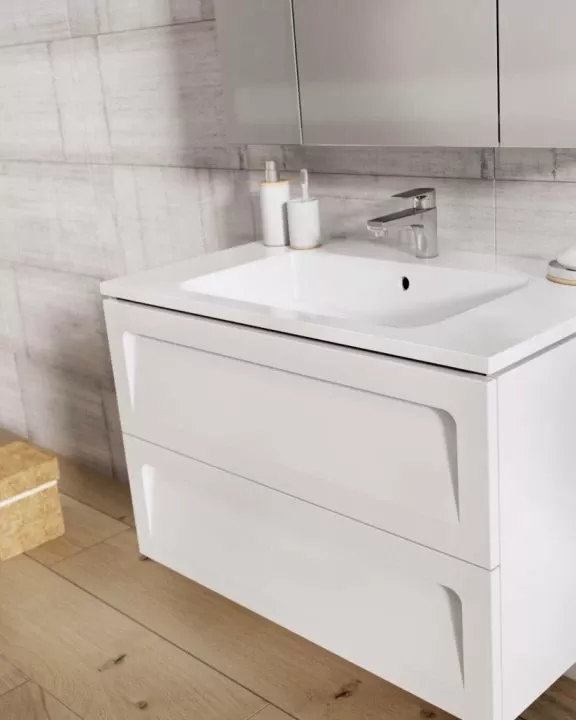 Dulap pentru lavoar Oristo Beryl, pe perete, 50 x 44 x 48 cm, sertar, mat, alb, 44-SD2S-60-2-V3 [3]