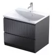 Baza lavoar - Dulap pentru lavoar Oristo Brylant, suspendat, 60 x 45 x 50 cm, sertar, SoftClose, mat, negru, 36-SD2S-60-8R